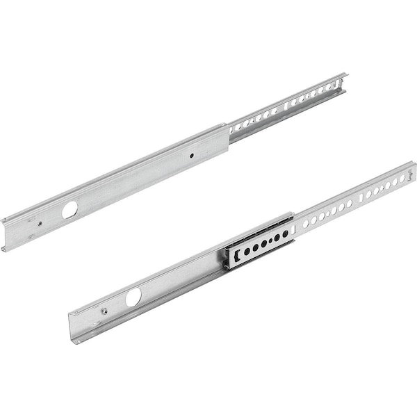 Telescopic Rail L=328 10X27, Partial Extension S=232, Fp=12, Steel Zinc Plated, Slot Mount, 1 Pr